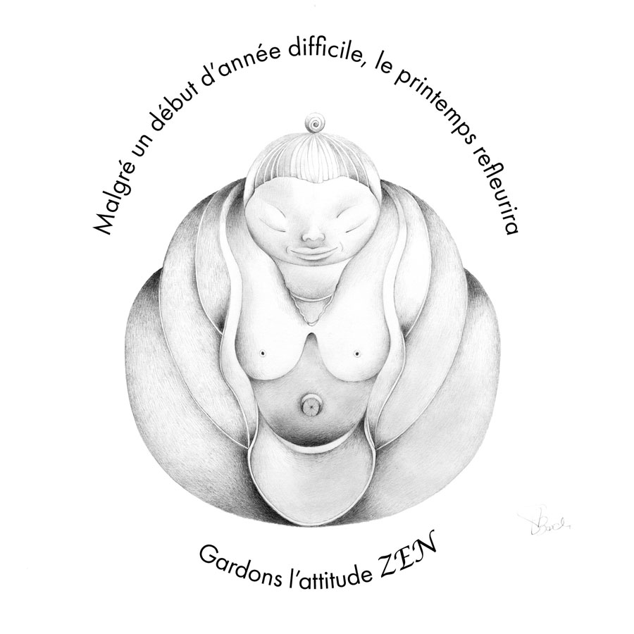 Zen Attitude (carte de Pâques 2023 de Sabine Van op den Bosch)